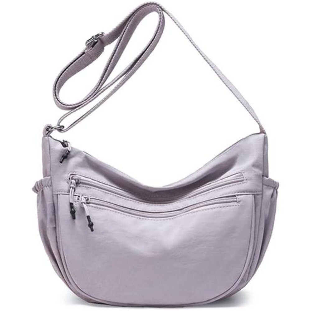 Trendy Crescent Bag Nylon, Crossbody Bags Purple